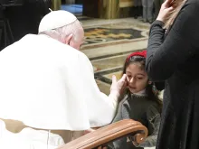 Pope Francis meeting with the Italian Union of the Blind and Visually Impaired at the Vatican, Dec. 12, 2022