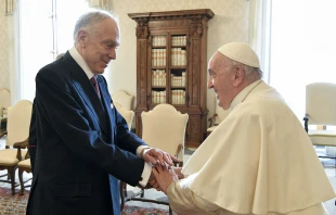 Pope Francis meets with World Jewish Congress President Ronald S. Lauder at the Vatican on Oct. 19, 2023. Credit: Vatican Media