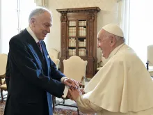 Pope Francis meets with World Jewish Congress President Ronald S. Lauder at the Vatican on Oct. 19, 2023.