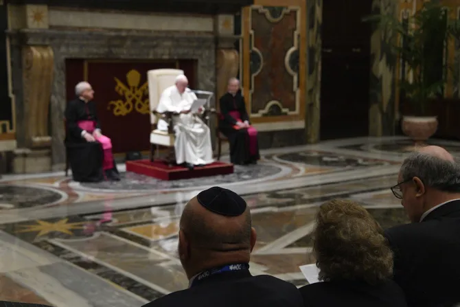 Pope Francis meeting with a delegation