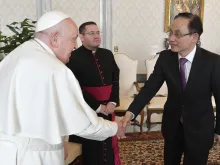 Pope Francis receives a delegation from Vietnam’s Communist Party government at the Vatican on Jan. 18, 2024.
