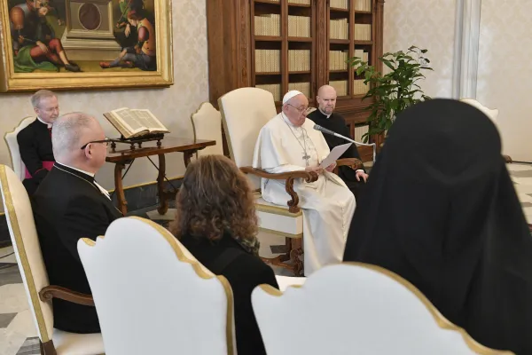 Pope Francis receives an ecumenical delegation from Finland at the Vatican on Jan. 19, 2024, on the second day of the Week of Prayer for Christian Unity. . Credit: Vatican Media