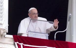 Pope Francis waves to the crowd gathered in St. Peter's Square to hear his Angelus address on Sunday, June 9, 2024. Credit: Vatican Media