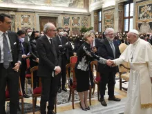 Pope Francis met a delegation from the Italian Revenue Agency on Jan. 31, 2022.