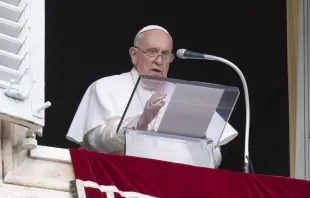 Pope Francis addresses nearly 20,000 faithful at his Sunday Angelus address on Oct. 29, 2023. Credit: Vatican Media