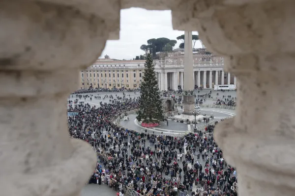 Pilgrims gather in St. Peter’s Square for Pope Francis’ Angelus address on Dec. 26, 2023. Credit: Vatican Media