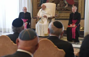 Pope Francis speaks with the Conference of European Rabbis at the Vatican on Nov. 6, 2023. Credit: Vatican Media