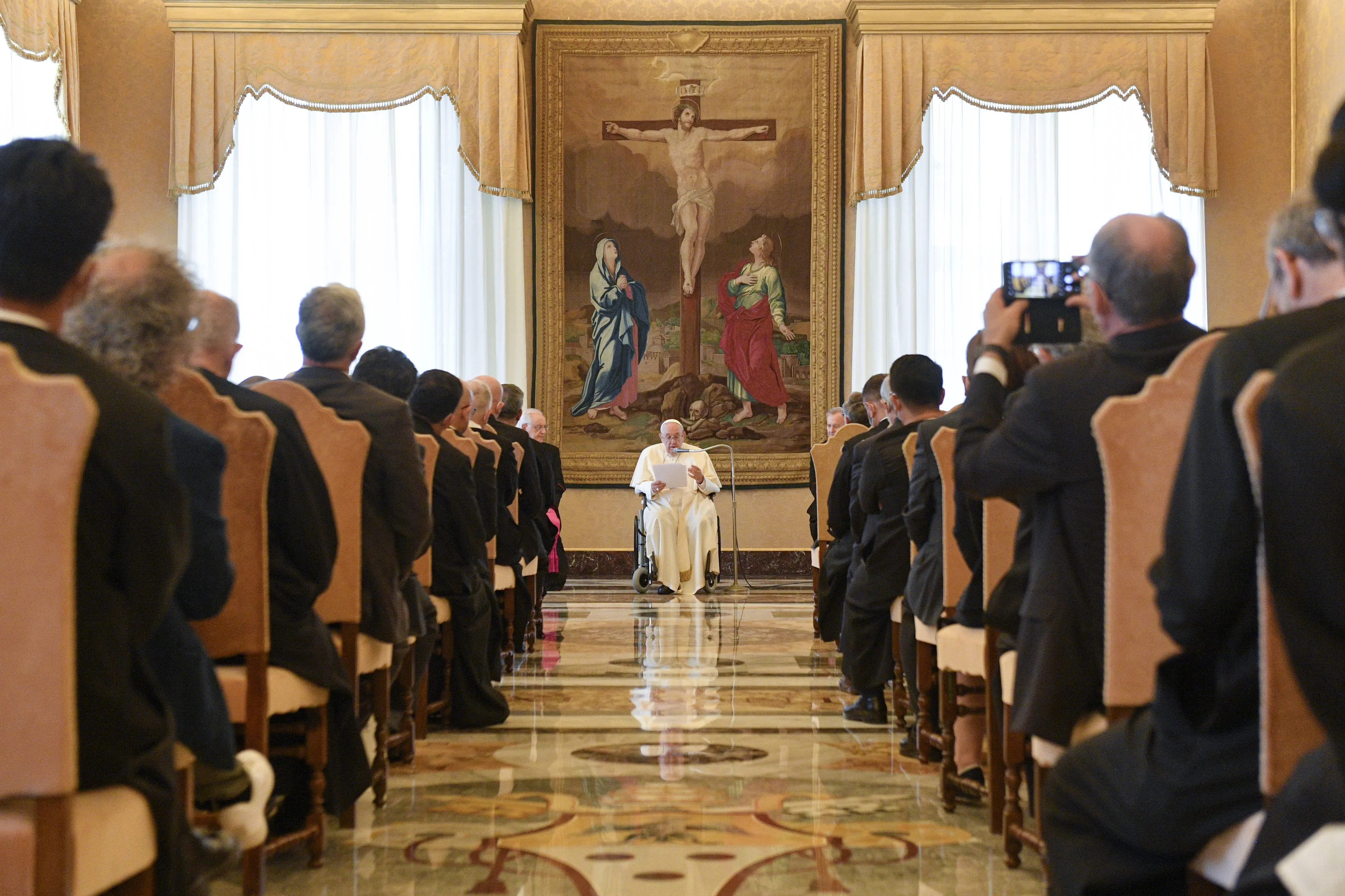 Pope Francis met with members of the De La Salle Christian Brothers on May 21, 2022.?w=200&h=150