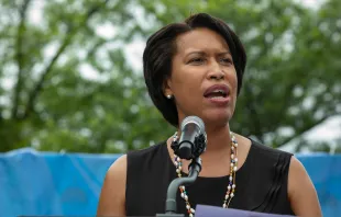 Mayor Muriel Bowser during a speech at the Pride Parade on June 12, 2021. Shutterstock