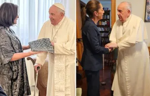 Mexican presidential candidates Xóchitl Gálvez and Claudia Sheinbaum met separately with Pope Francis. Crédit: Xóchitl Gálvez, Claudia Sheinbaum