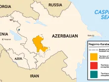 Map of the Nagorno-Karabakh conflict following the 2020 Nagorno-Karabakh war.