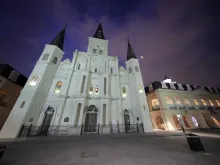 The St. Louis Cathedral, the oldest Catholic cathedral in continual use in the United States, on April 9, 2020, in New Orleans.
