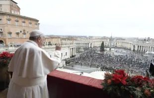 Pope Francis gives his Christmas ‘Urbi et Orbi’ blessing Dec. 25, 2021. Vatican Media