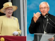 Queen Elizabeth II attend the Trooping of the Colour in London, England, June 16, 2012. | Cardinal Vincent Nichols of Westminster delivering a speech at the World Meeting of Families in Dublin, Aug. 23, 2018.