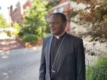 Bishop Jude Arogundade in Washington, D.C., on June 30, 2022 outside the Belmont House, where he attended a breakfast social with U.S. congressmen and religious freedom advocates.