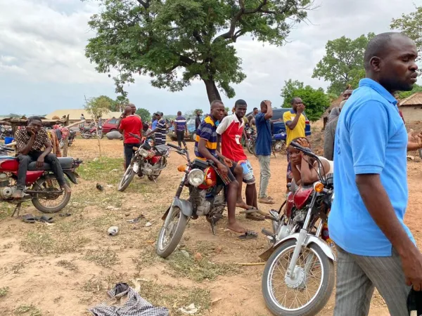 Residents of Ngbam, Benue state, Nigeria, on April 8, 2023, the day after gunmen killed at least 43 people and injured another 40. Courtesy of Justice, Development, and Peace Commission