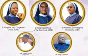 Three nuns, a seminarian, and the driver of the vehicle they were in were abducted in Nigeria’s Imo State on Oct. 5, 2023. The nuns’ order, the Missionary Daughters of Mater Ecclesiae, appealed for their safe release in an Oct. 6 statement. Credit: Missionary Daughters of Mater Ecclesiae (MDME) in Nigeria