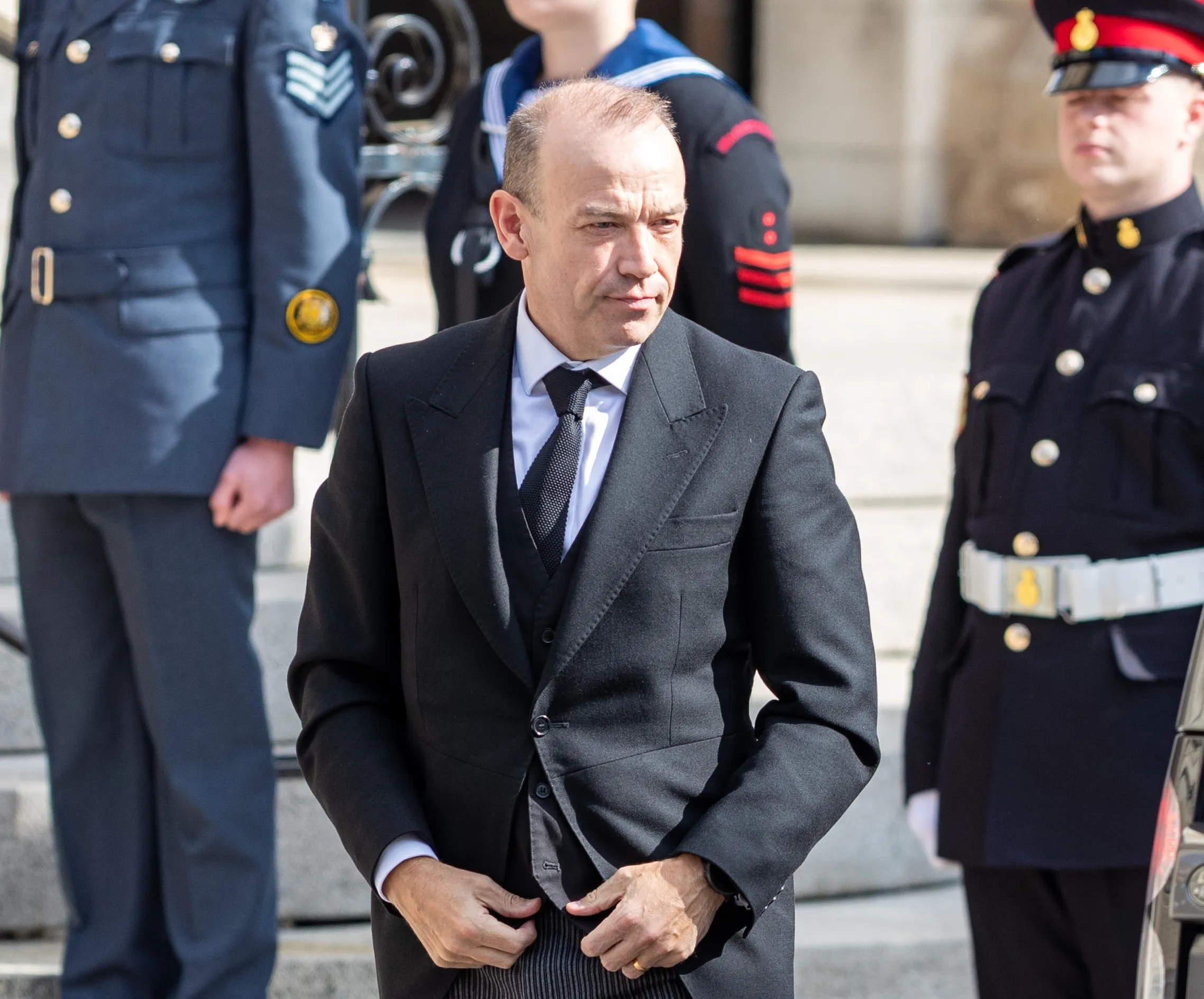 Secretary of State for Northern Ireland Chris Heaton-Harris arrives at St Anne's Cathedral for the Service of Reflection in Belfast on Sept. 13, 2022.?w=200&h=150