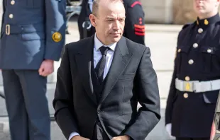 Secretary of State for Northern Ireland Chris Heaton-Harris arrives at St Anne's Cathedral for the Service of Reflection in Belfast on Sept. 13, 2022. Shutterstock