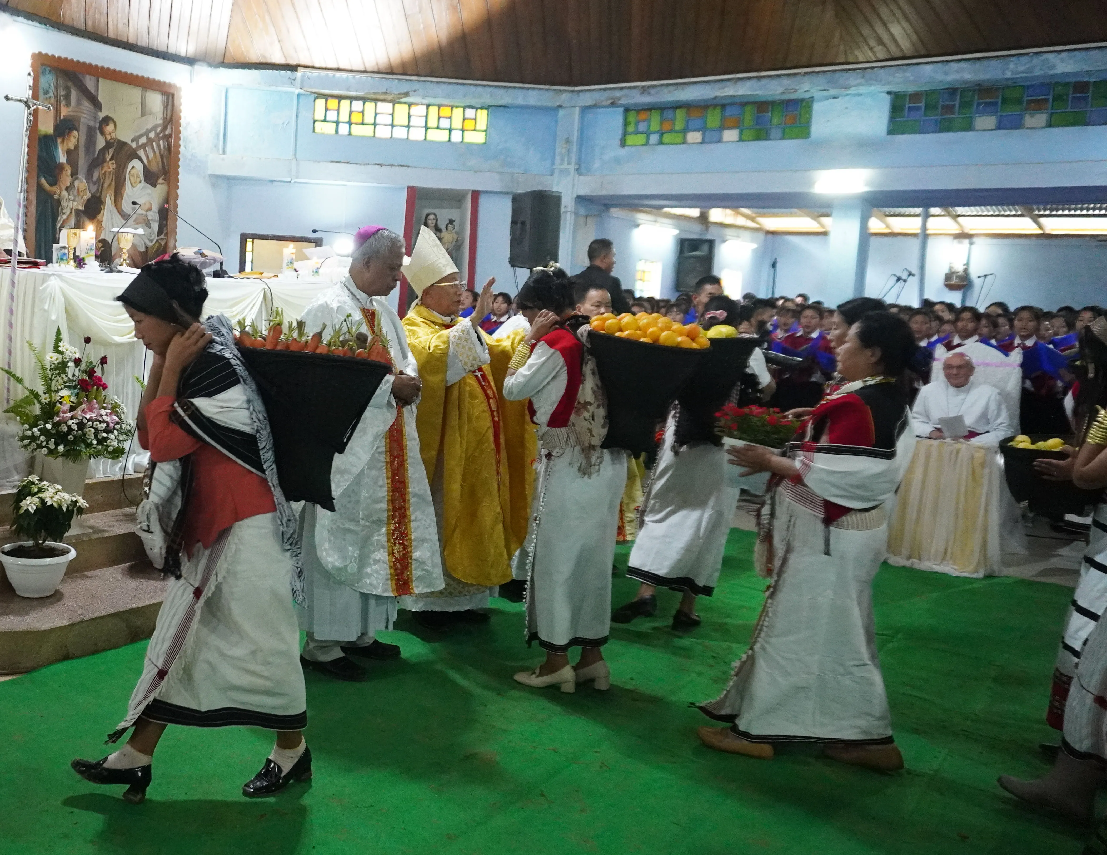 The offertory at the installation Mass for the new Archbishop of Imphal Archdiocese, Linus Neli, on Dec. 8, 2023..?w=200&h=150