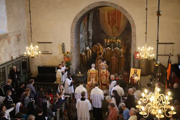 A celebration in the Stiklestad church on July 28, 2023, on the day before the feast of St. Olaf. Credit: Ivan Vu, Trondheim Diocese