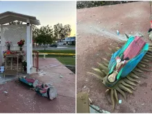 On April 1, 2023, a statue of Our Lady of Guadalupe was vandalized at Corpus Christi Catholic Church in Corona, California.
