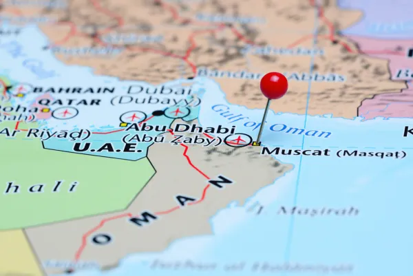 A map of Oman. Shutterstock