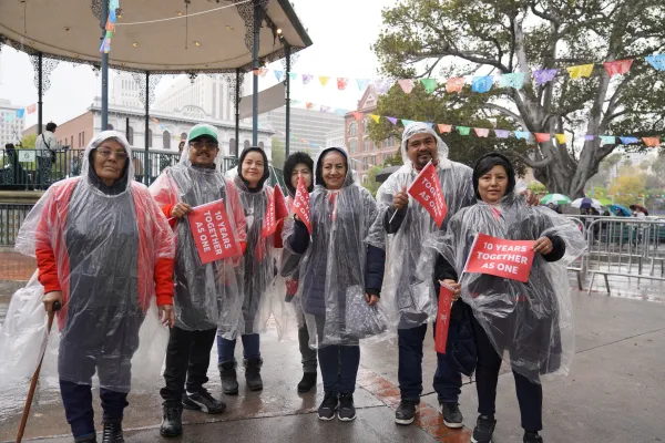 Despite the rain, thousands participate in the 10th annual OneLife LA walk for life on Saturday, Jan. 20, 2024, in Los Angeles. Credit: Sarah Josephine Yaklic/Archdiocese of Los Angeles