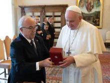 Pope Francis meets with the Order of Malta's Fra' Marco Luzzago on June 25, 2021.