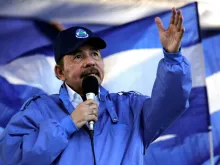 Nicaraguan President Daniel Ortega speaks to supporters during a rally in Managua, on Sept. 5, 2018.
