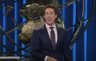 Joel Osteen preaches at Lakewood Church in Houston, Texas, during the 8:30 a.m. Sunday service on June 5, 2022. Pro-abortion activists disrupted the 11 a.m. service later the same day. Screenshot from Lakewood Church YouTube video