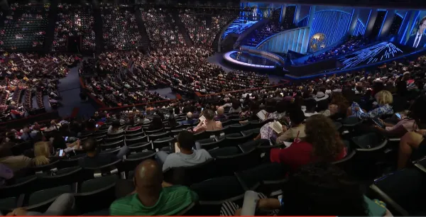 The congregation at televangelist Joel Osteen's Lakewood Church at the 8:30 a.m. service on June 5, 2022. Pro-abortion activists disrupted the 11 a.m. service later the same day. Screenshot from Lakewood Church YouTube video