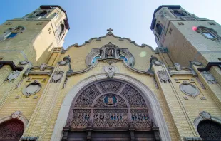 Outer details of Our Lady of Lourdes Parish in Chicago. Credit: Eric Allix Rogers