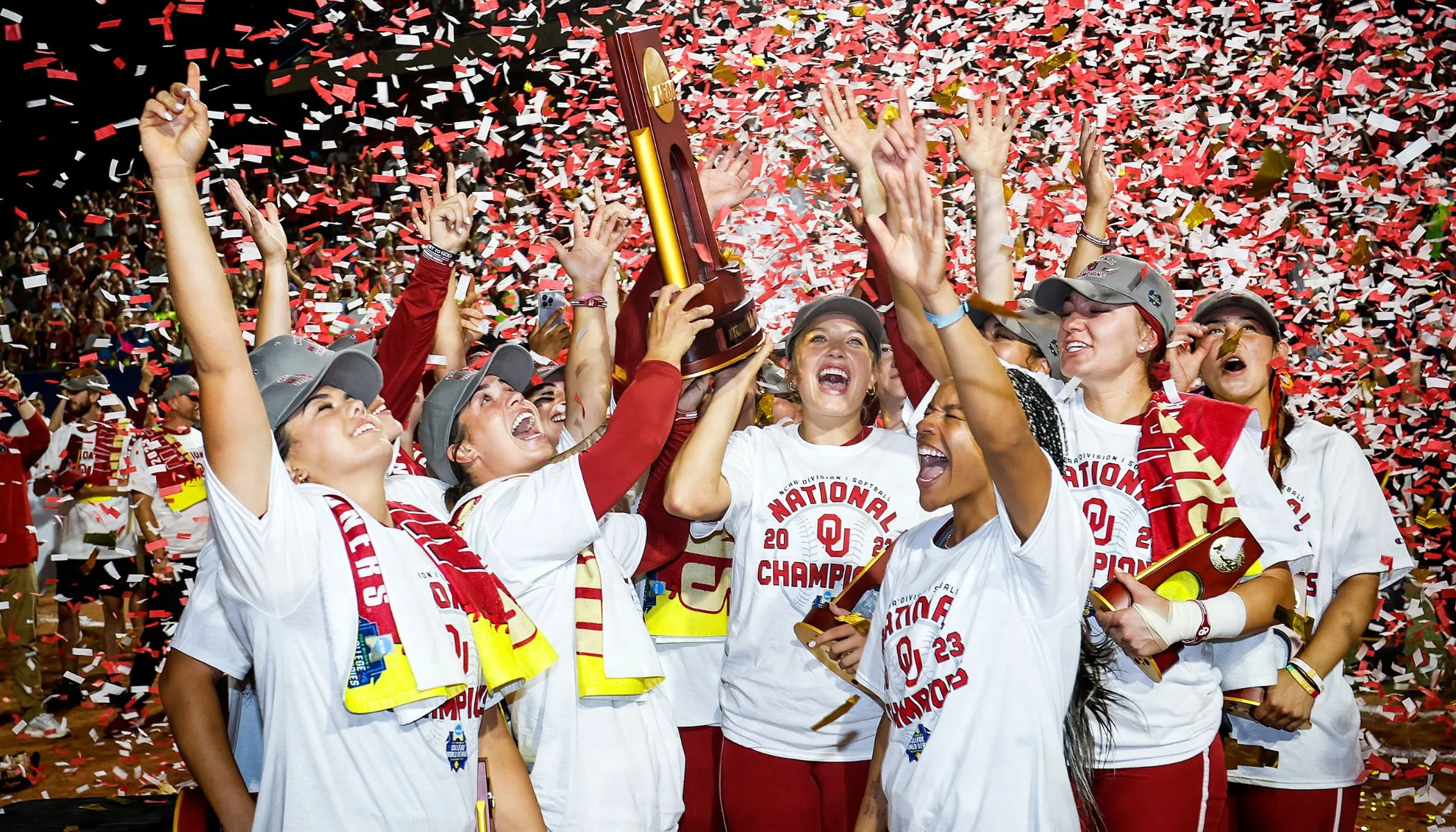 University of Oklahoma's Women's Softball Team after winning the 2023 Women's College World Series.?w=200&h=150