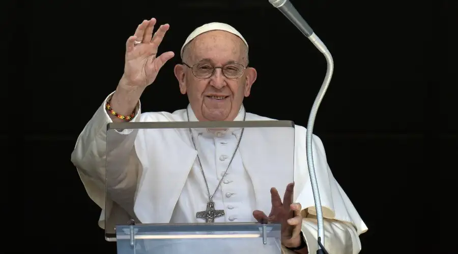 Pope Francis at the Angelus from St. Peter's, July 9, 2023. Vatican News