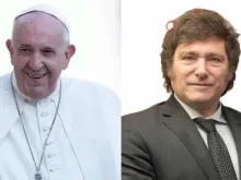 Pope Francis and Javier Milei.
