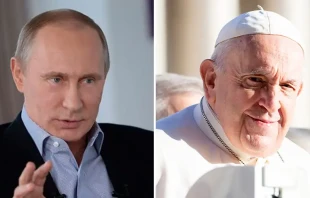 Vladimir Putin / Credit: Flickr from Global Panorama (CC BY-SA 2.0)  Pope Francis / Daniel Ibañez, ACI Press null