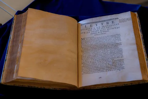 A first edition of Blaise Pascal’s “Provincial Letters” preserved in the Vatican Apostolic Library. Credit: Daniel Ibañez/CNA