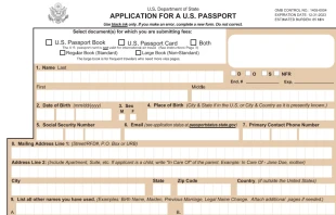 Photo of the latest federal passport form with no “X” option and the updated sex identification section. Credit: U.S. Department of State