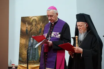 Archbishop Stanisław Gądecki with Bartholomew I of Constantinople in Warsaw, Poland, on March 29, 2022
