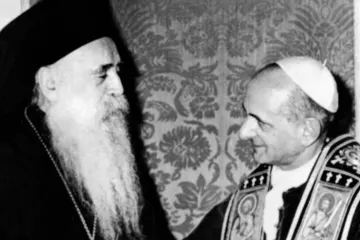 Pope Paul VI meets Orthodox Patriarch Athenagoras I