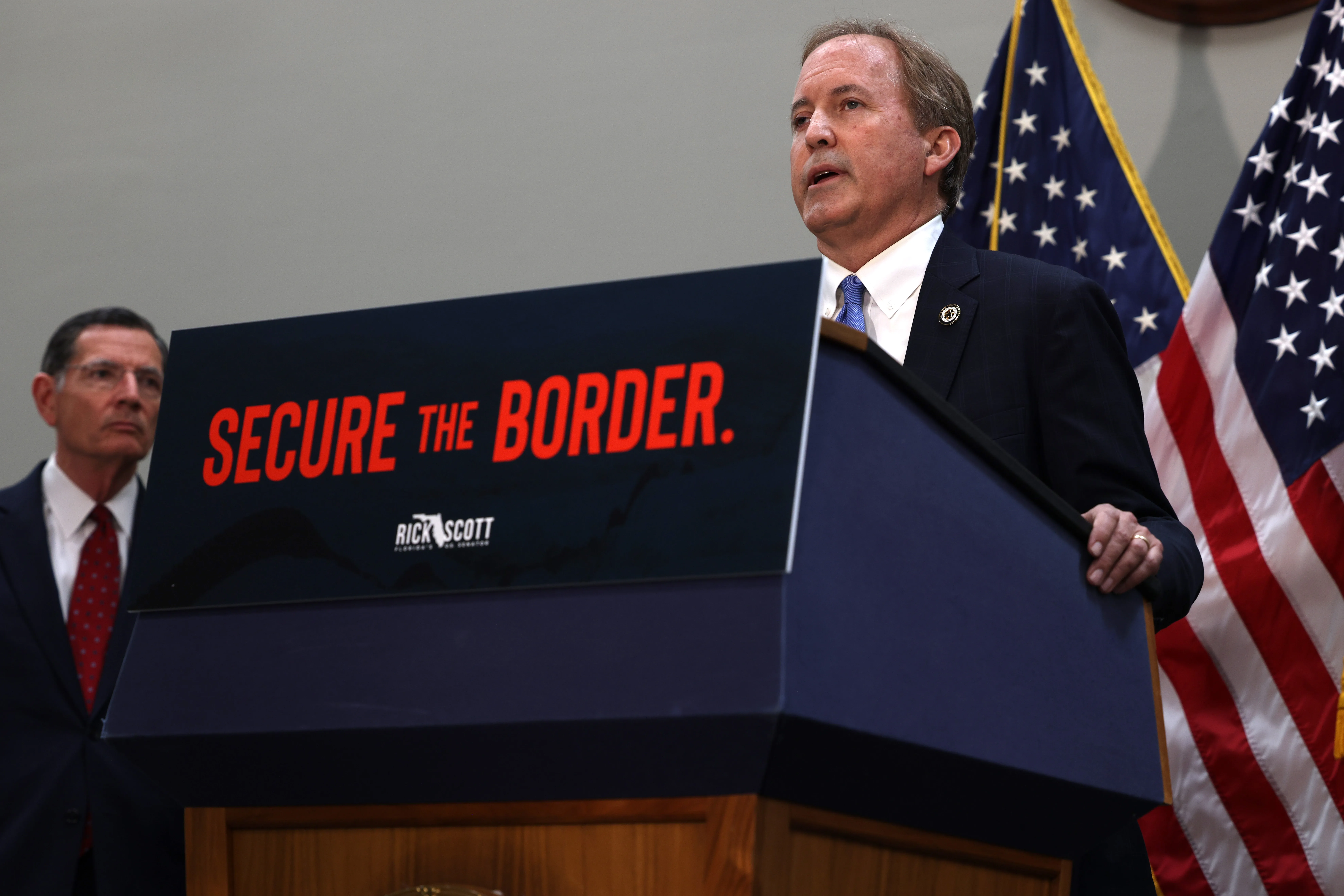 Texas Attorney General Ken Paxton speaks at a news conference in Washington, D.C., on May 12, 2021.?w=200&h=150