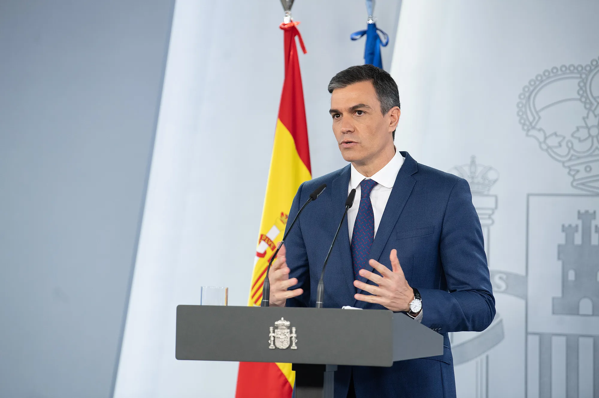 Pedro Sánchez, prime minister of Spain, speaks at a press conference in Madrid, April 13, 2021.?w=200&h=150