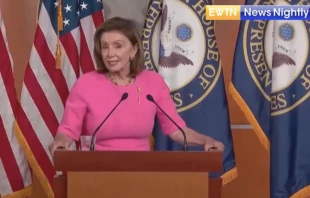 Speaker Nancy Pelosi (D-Calif.) at her weekly Capitol press briefing, Sept. 23, 2021 EWTN News Nightly