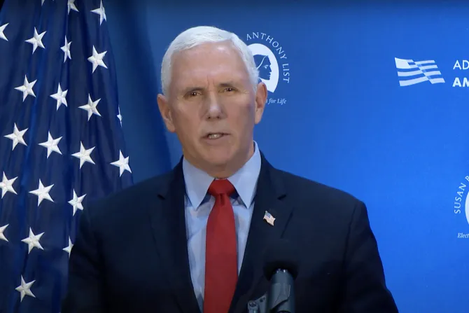 Former US Vice President Mike Pence speaks at the National Press Club in Washington, D.C., Nov. 30, 2021.