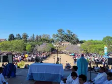More than 40,000 young people turned out for a pilgrimage to the shrine of the Virgin of Río Blanco and Paypaya in the northern province of Jujuy in Argentina on Oct. 27, 2023.