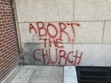 Vandalism at St. Patrick Catholic Church in Philadelphia, June 25, 2022.