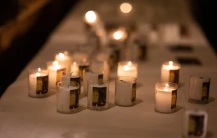 Candle lights in Fourvière Basilica, in Lyon, France, on Dec. 8, 2022. Ccredit: Diocèse de Lyon