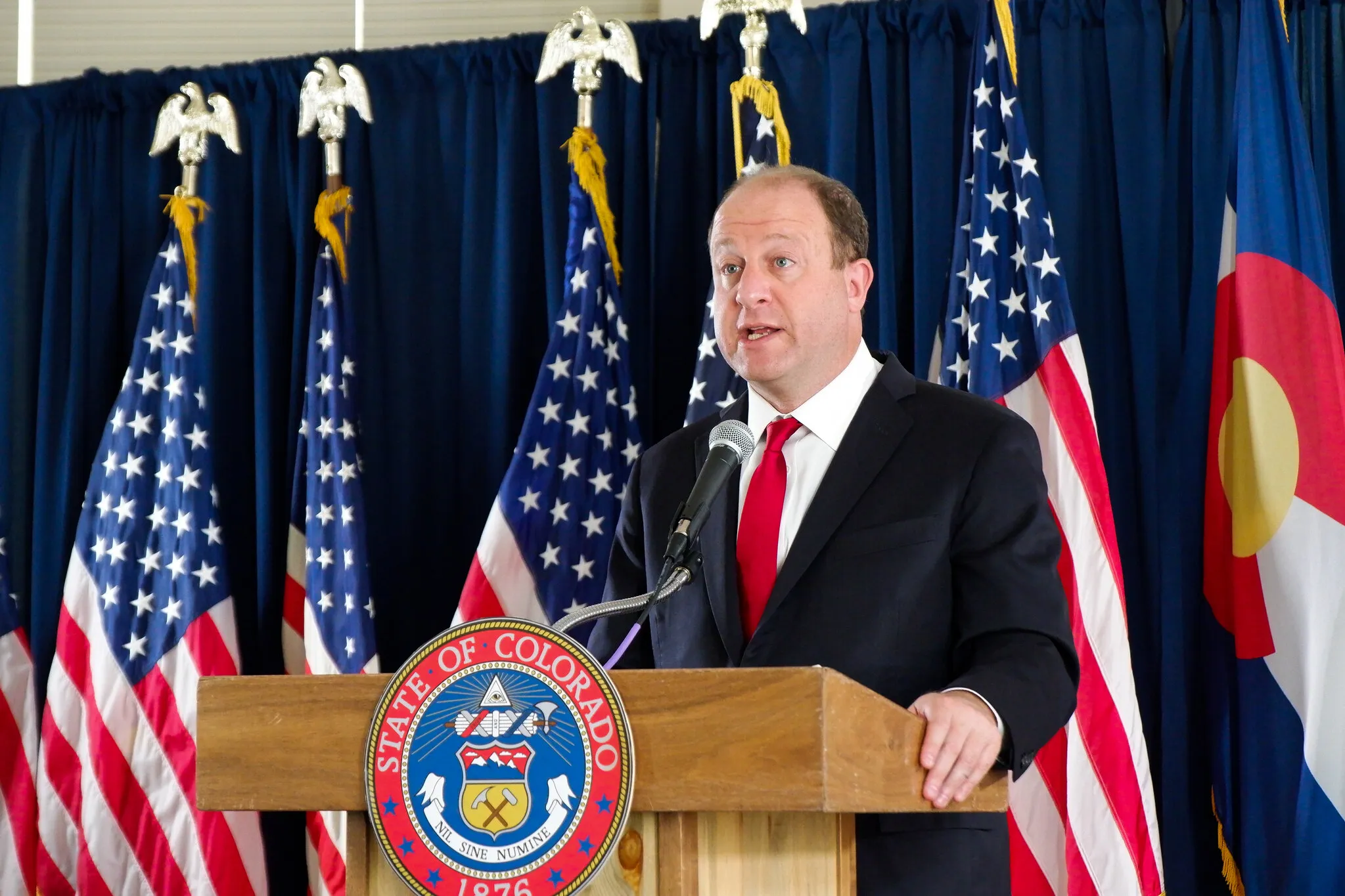 Colorado governor Jared Polis speaks at a press conference, June 11, 2020.?w=200&h=150