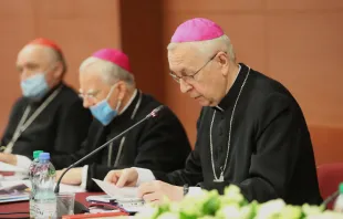 A plenary meeting of the Polish bishops’ conference on March 15, 2022. Credit: episkopat.pl